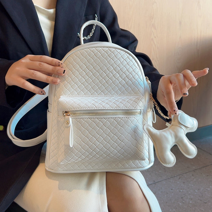Woven Leather Mini Backpack Bowlift