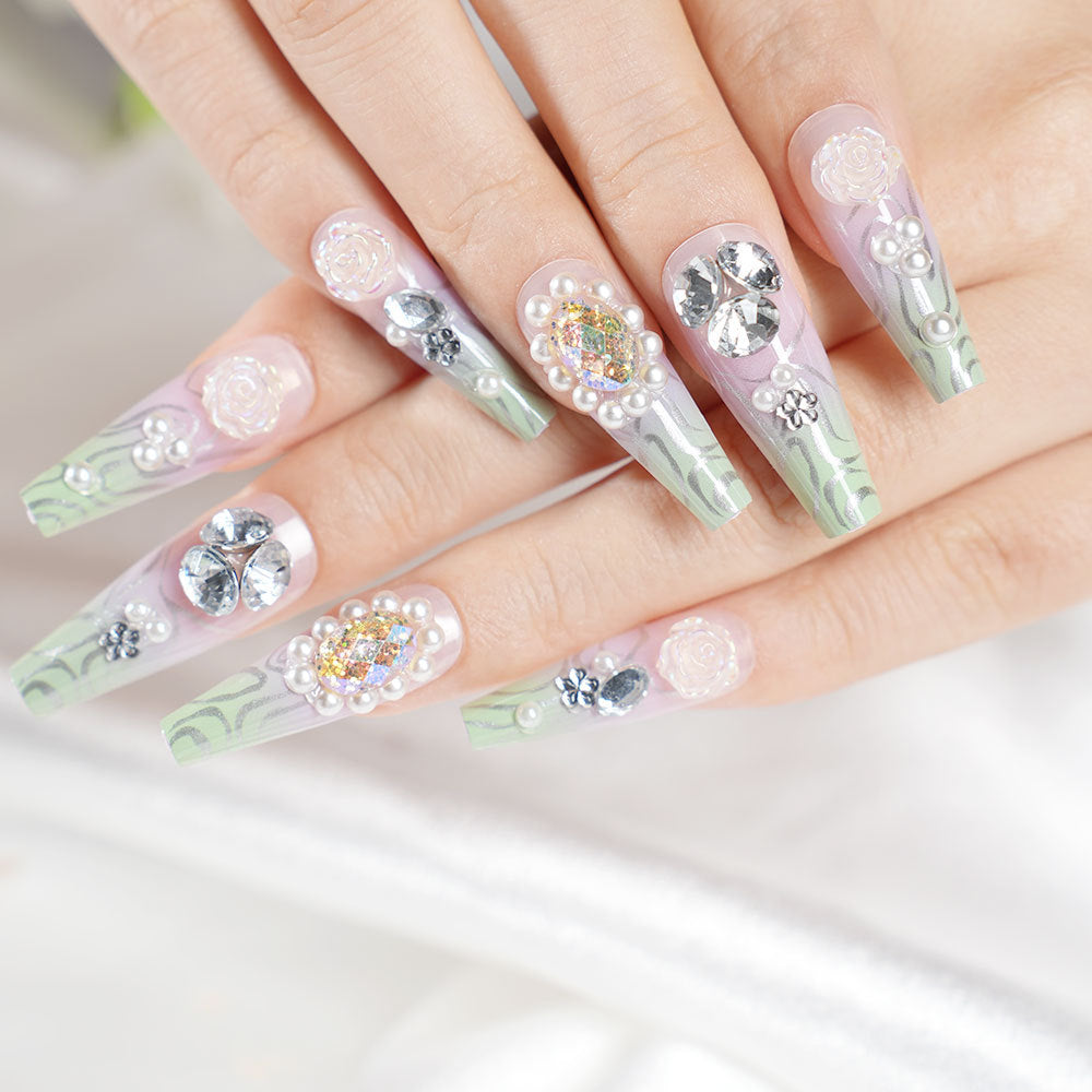 Premium Decorative Press-On Nail Art Set Bowlift