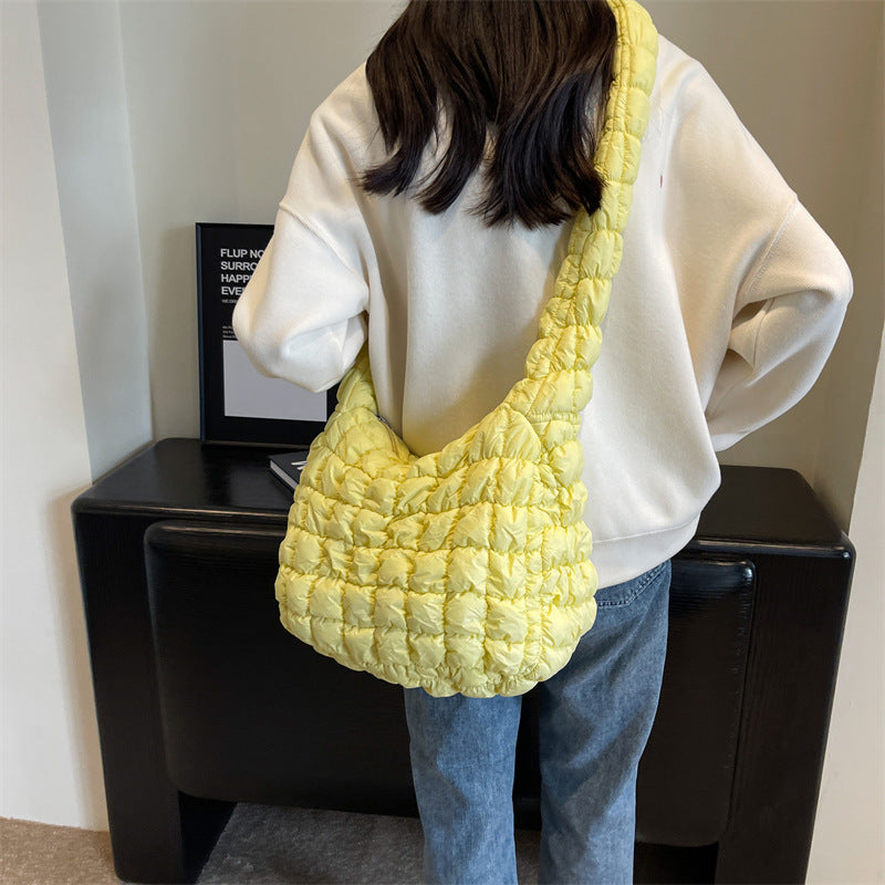 Textured Quilted Shoulder Bag Bowlift