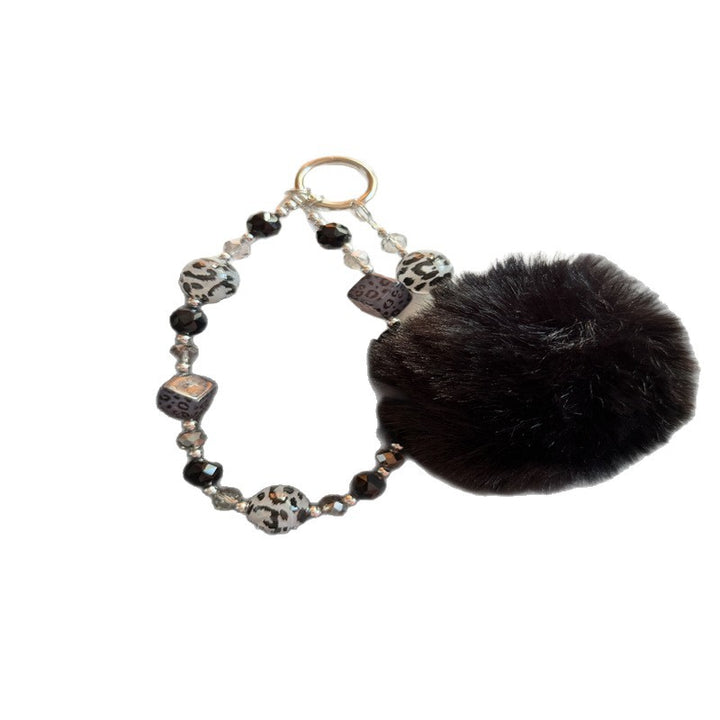 Playful Faux Fur Pom Pom Keychain Bowlift