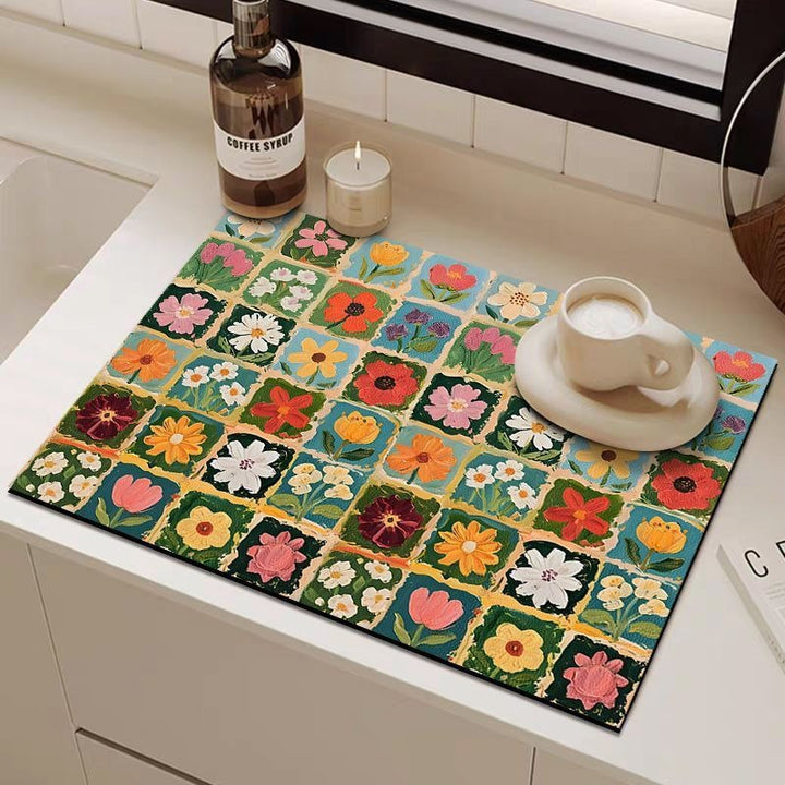 Decorative Floral Art Mat Bowlift