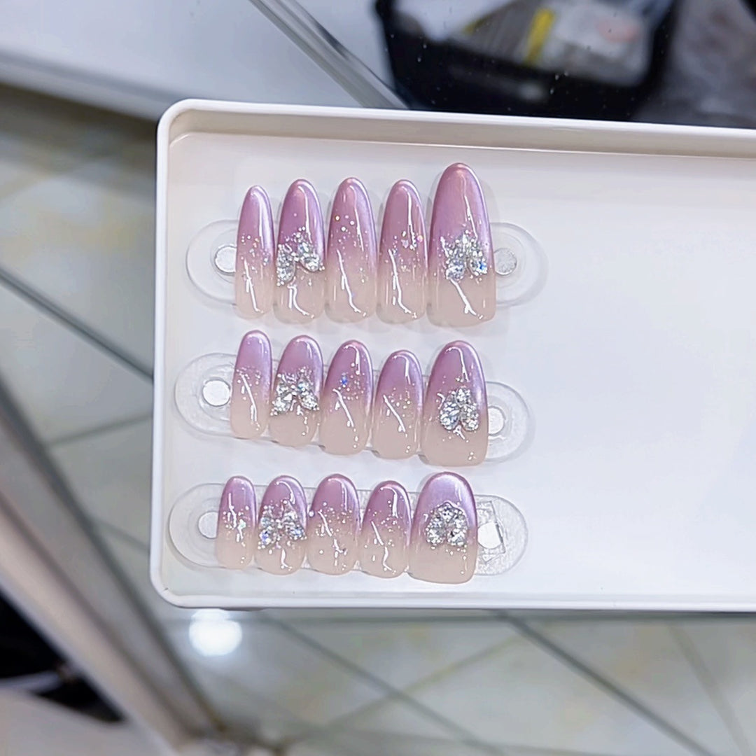 Ombre Glitter Press-On Nail Set Bowlift