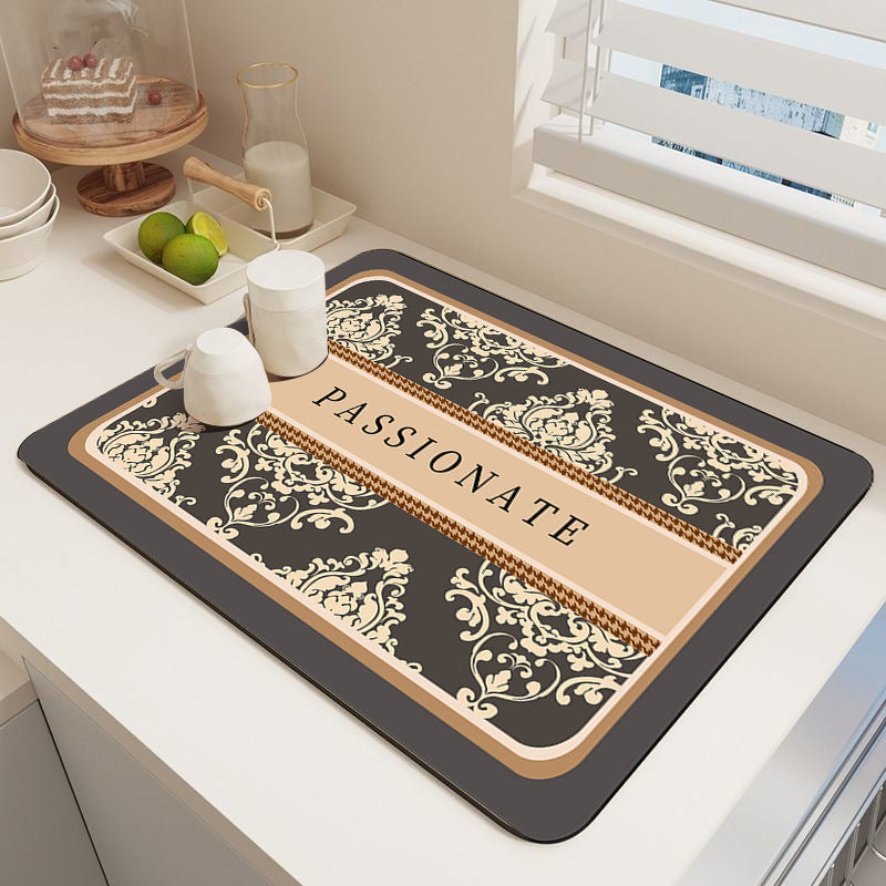 Elegant Mosaic Pattern Kitchen Mat Bowlift