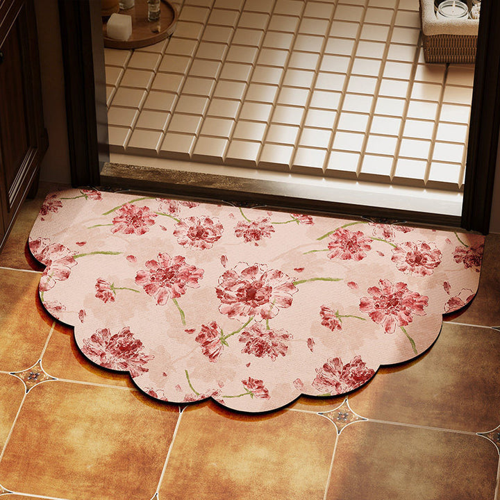 Floral Scalloped Area Rug