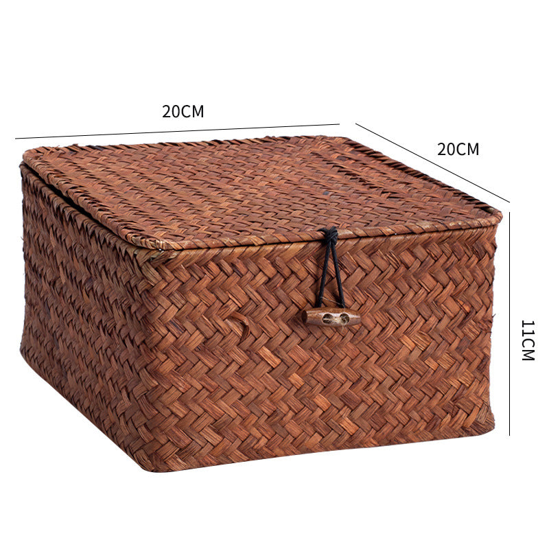 Handwoven Storage Box with Lid Bowlift
