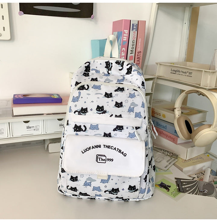Playful Cat-Themed Backpack Bowlift