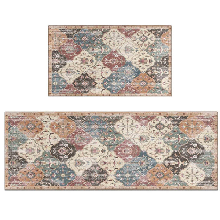 Non-Slip Geometric Print Kitchen Mat Set Bowlift