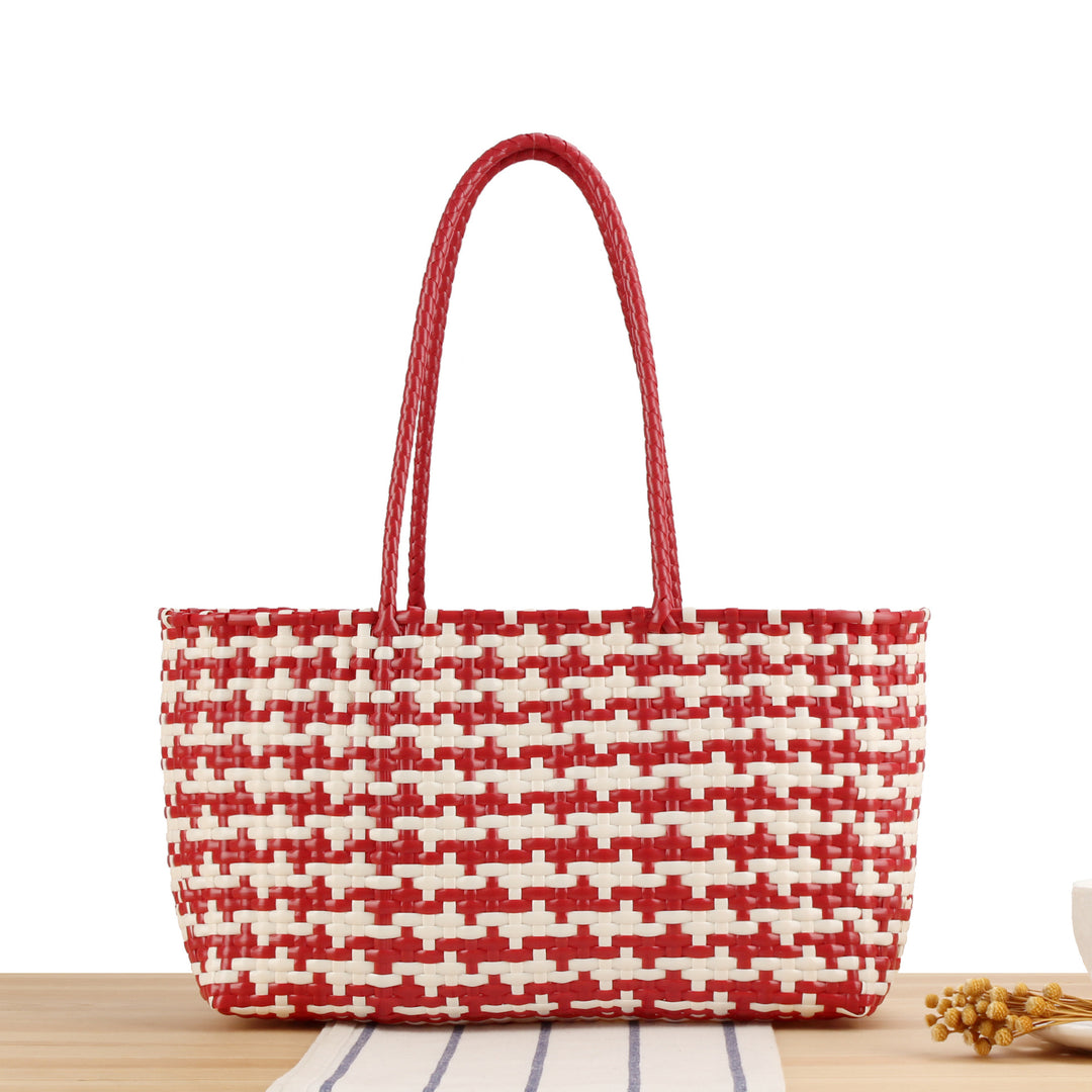 Braided Tote Bag with Stylish Patterns Bowlift