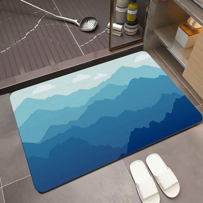 Scenic Mountain Landscape Bath Mat Bowlift