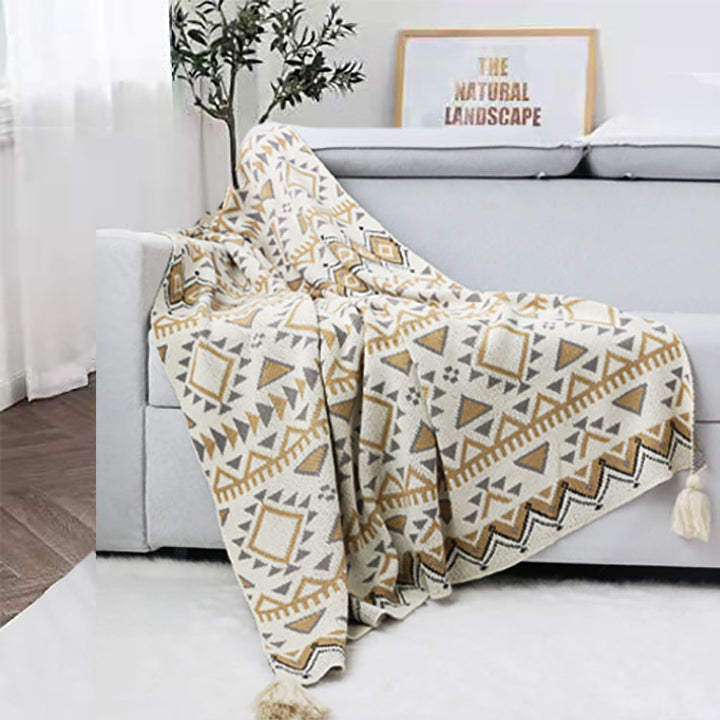 Stylish Geometric Pattern Throw Blanket Bowlift