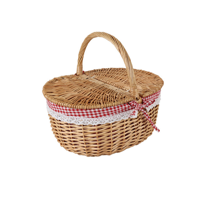 Ladies stylish storage basket with decorative fabric trim Bowlift