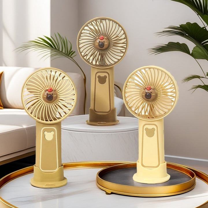 Women Portable Mini Fan with Cute Bear Design Bowlift