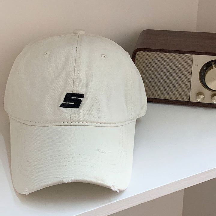 Men's Distressed Cotton Adjustable Baseball Cap Bowlift