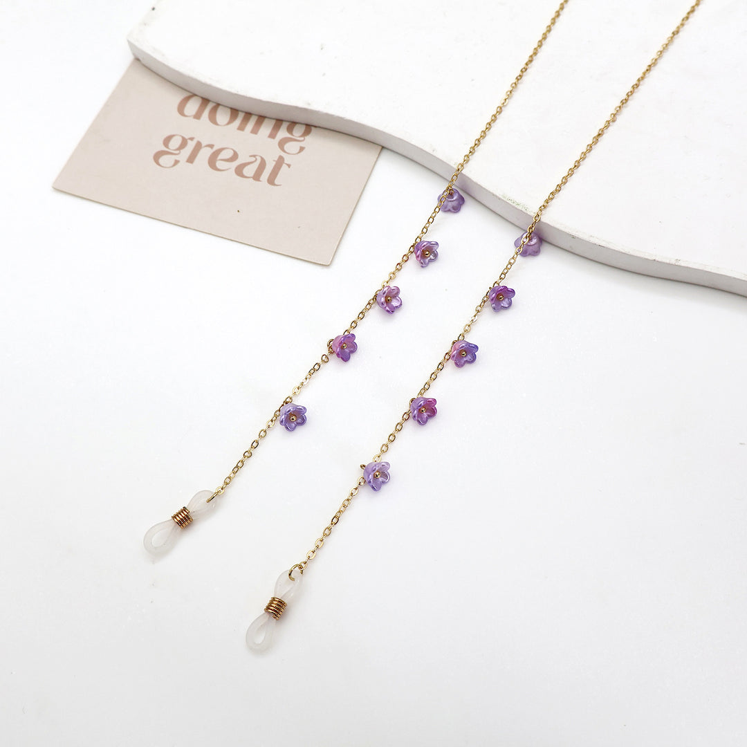 Floral Embellished Eyewear Chain Bowlift