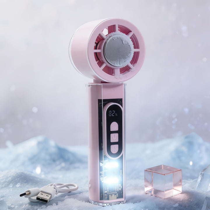 Women's portable mini handheld fan with digital control Bowlift