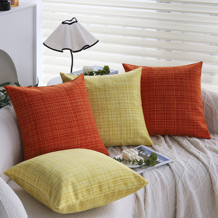 Square decorative cushion cover with woven cross texture and heavy chenille quality Bowlift