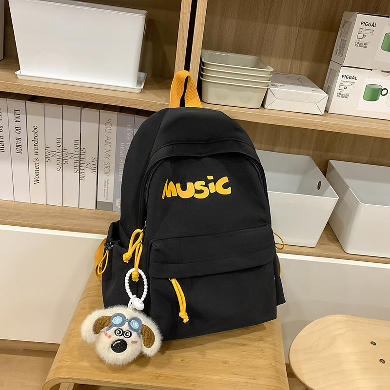 Casual Music-Themed Backpack Bowlift