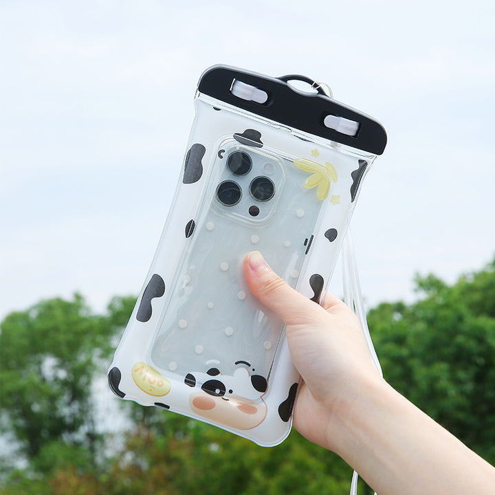 Waterproof phone pouch with adjustable lanyard and transparent touch-sensitive sleeve Bowlift