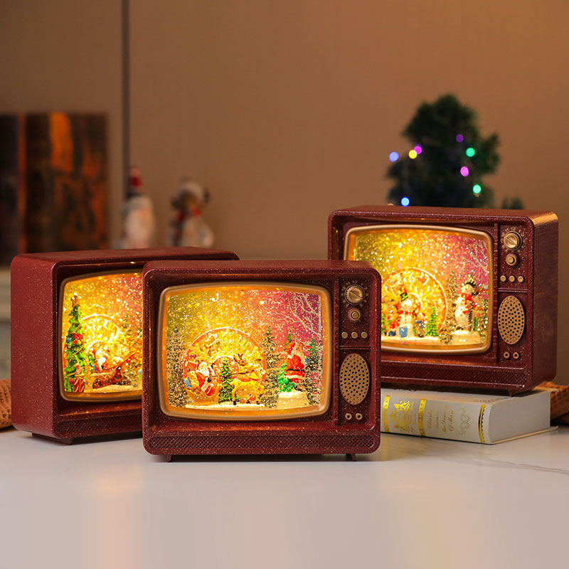 Decorative LED Lantern with Santa Figurine Bowlift