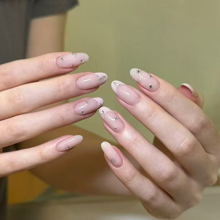 Elegant Glittering Acrylic Nail Extensions Bowlift