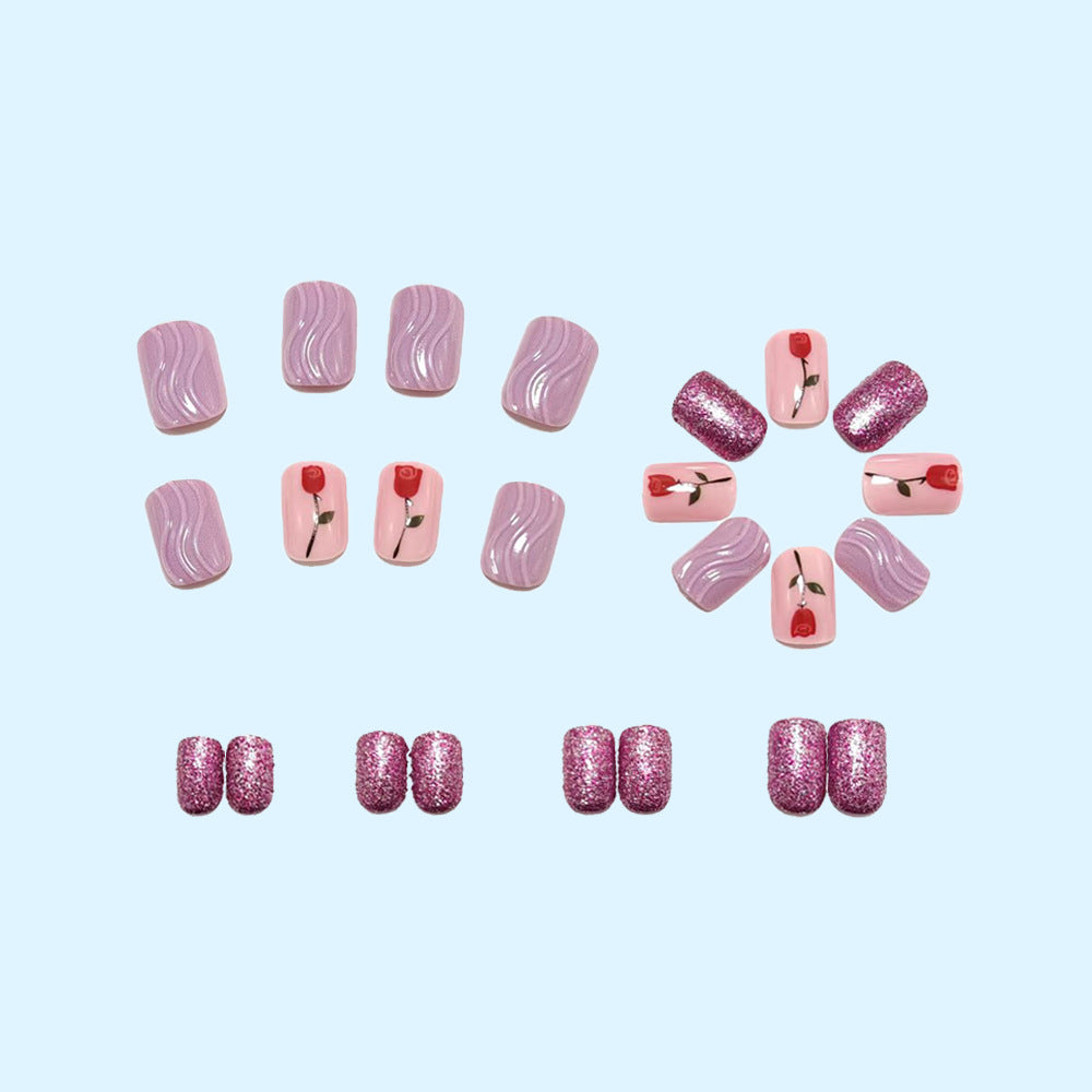 False nails with glamorous glitter design Bowlift