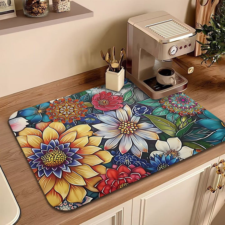 Floral Printed Kitchen Mat Bowlift