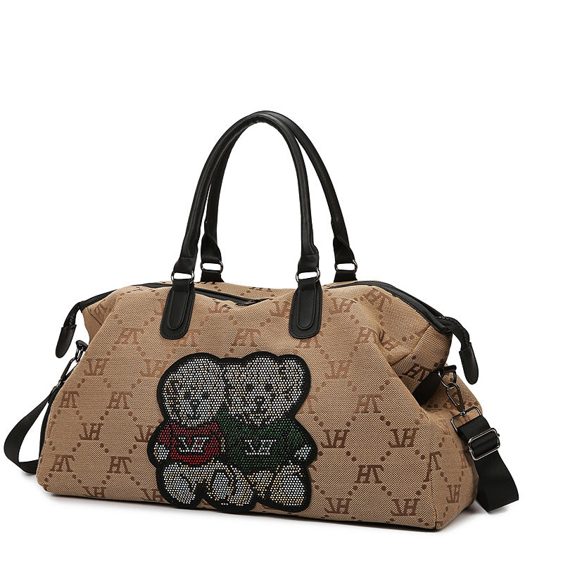 Embellished Graphic Travel Duffel