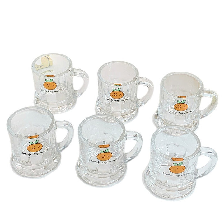 Ceramic mugs set with cheerful orange design Bowlift