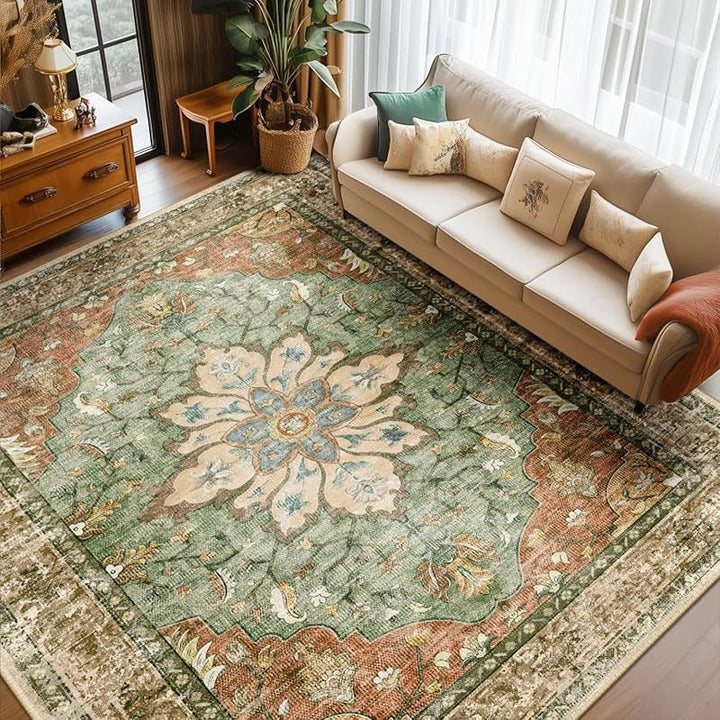 Elegant Floral Pattern Area Rug Bowlift