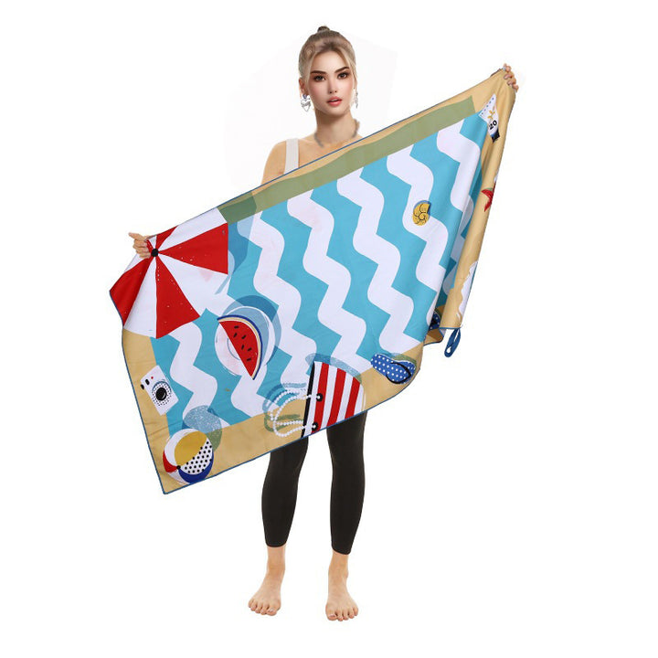 Beach towel with vibrant flamingo motifs and quick-drying material Bowlift