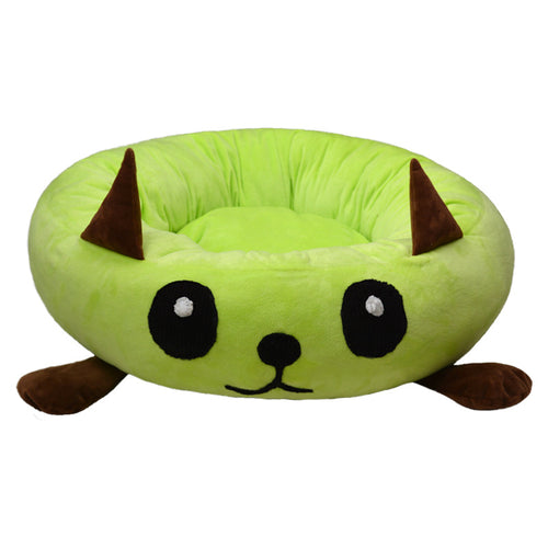 Plush Cat-Themed Nest Dog Bed