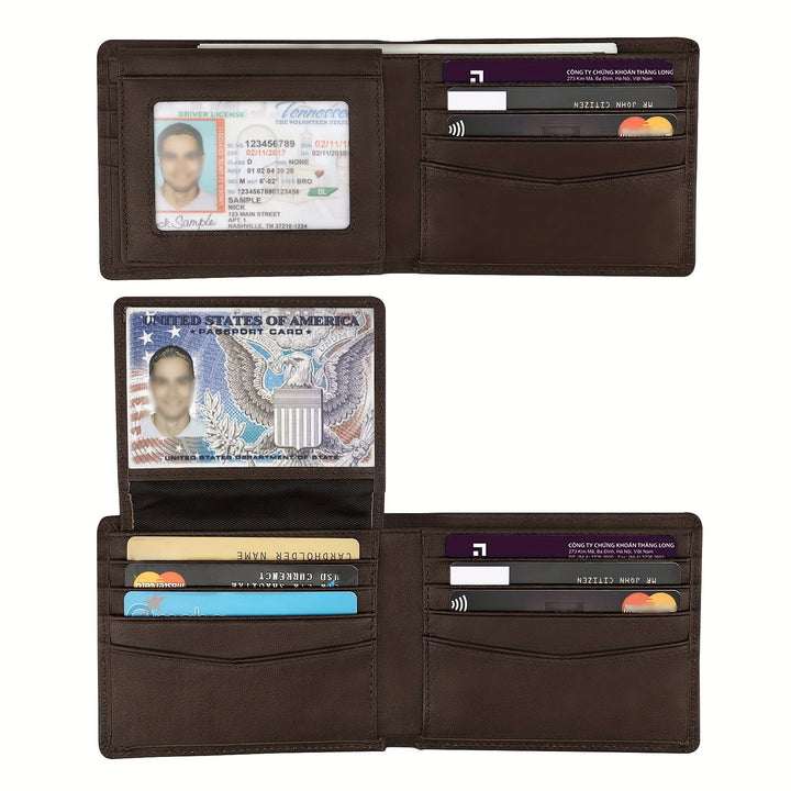 Multi-Slot RFID-Protected Leather Cardholder Bowlift