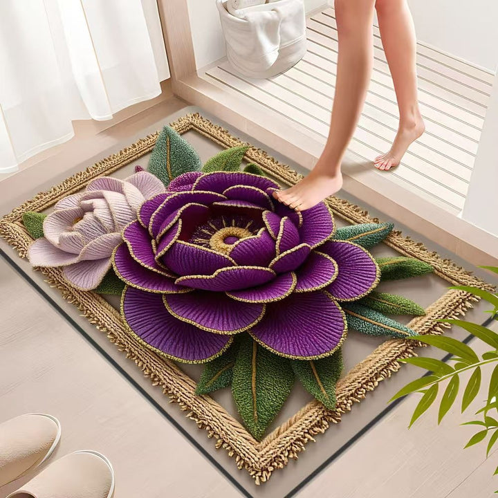 Decorative Floral Bath Mat Bowlift