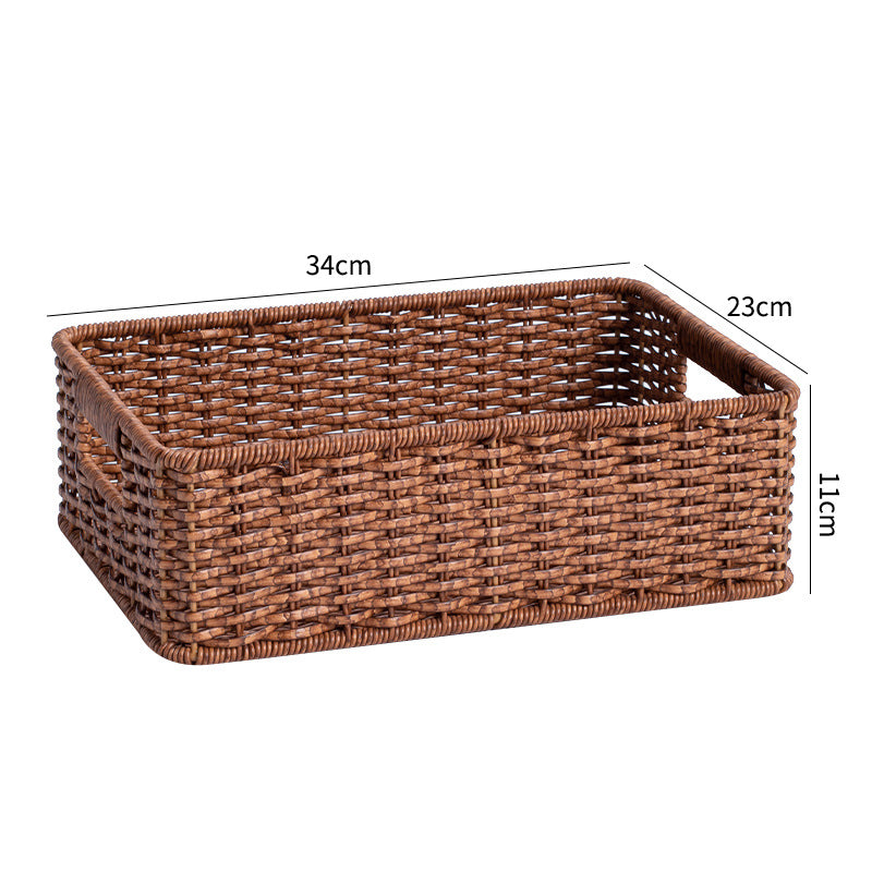 Handcrafted Large Rectangular Wicker Storage Basket Bowlift
