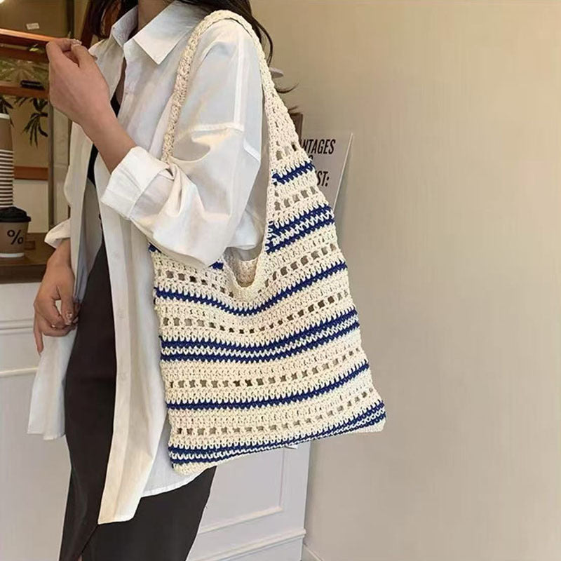 Crocheted Tote Bag with Large Interior Bowlift