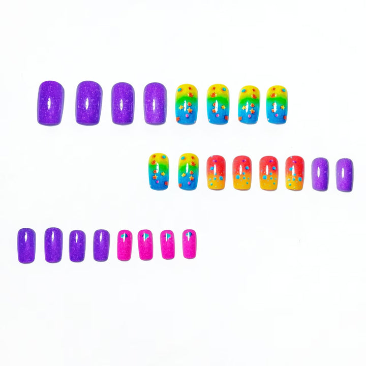 Creative Rainbow Gradient Nail Art Bowlift