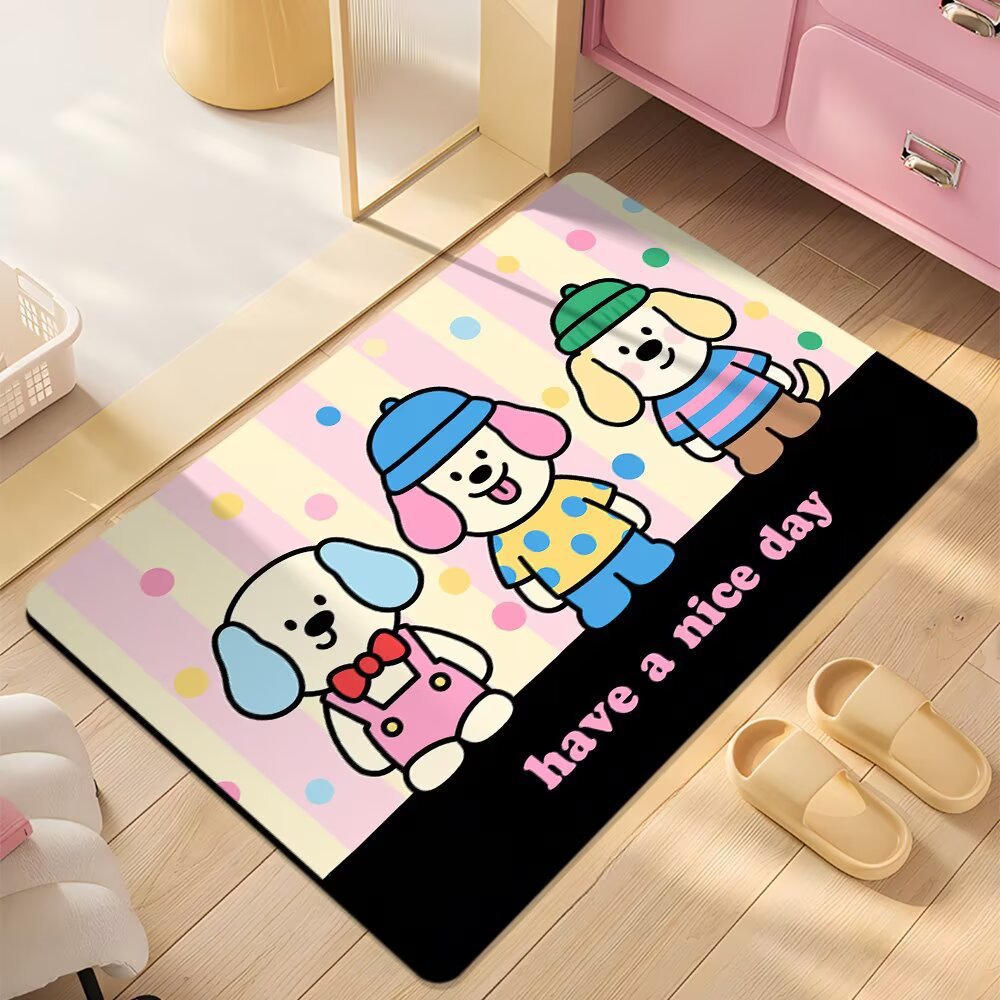 Cute Cartoon Dog Shower Mat Bowlift