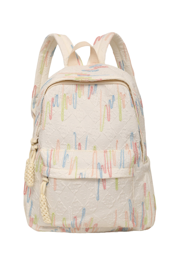 Patterned Backpack with Additional Compartments Bowlift