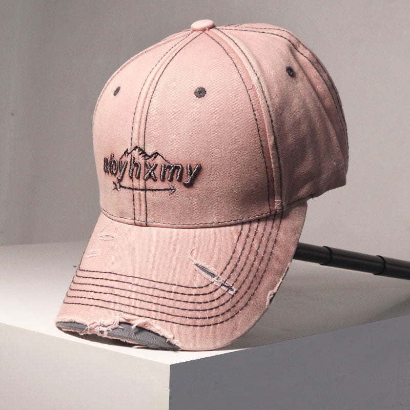 Men's Vintage Distressed Denim Baseball Cap Bowlift
