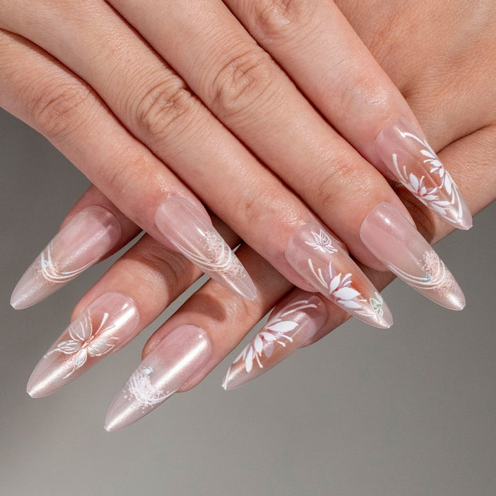 Floral-Inspired Press-On Nail Enhancements Bowlift
