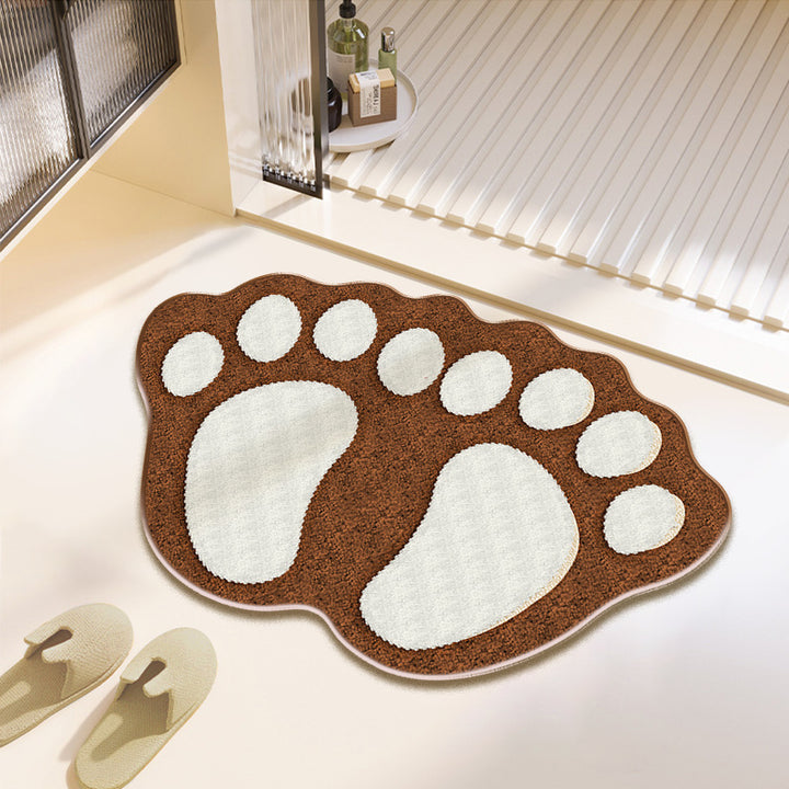 Fun Paw Print Bath Mat Bowlift