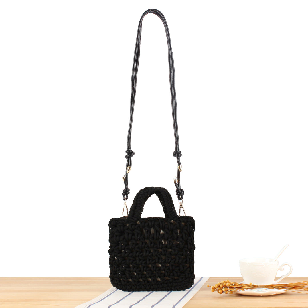 Handbag Made of Handmade Macrame with Adjustable Shoulder Strap Bowlift