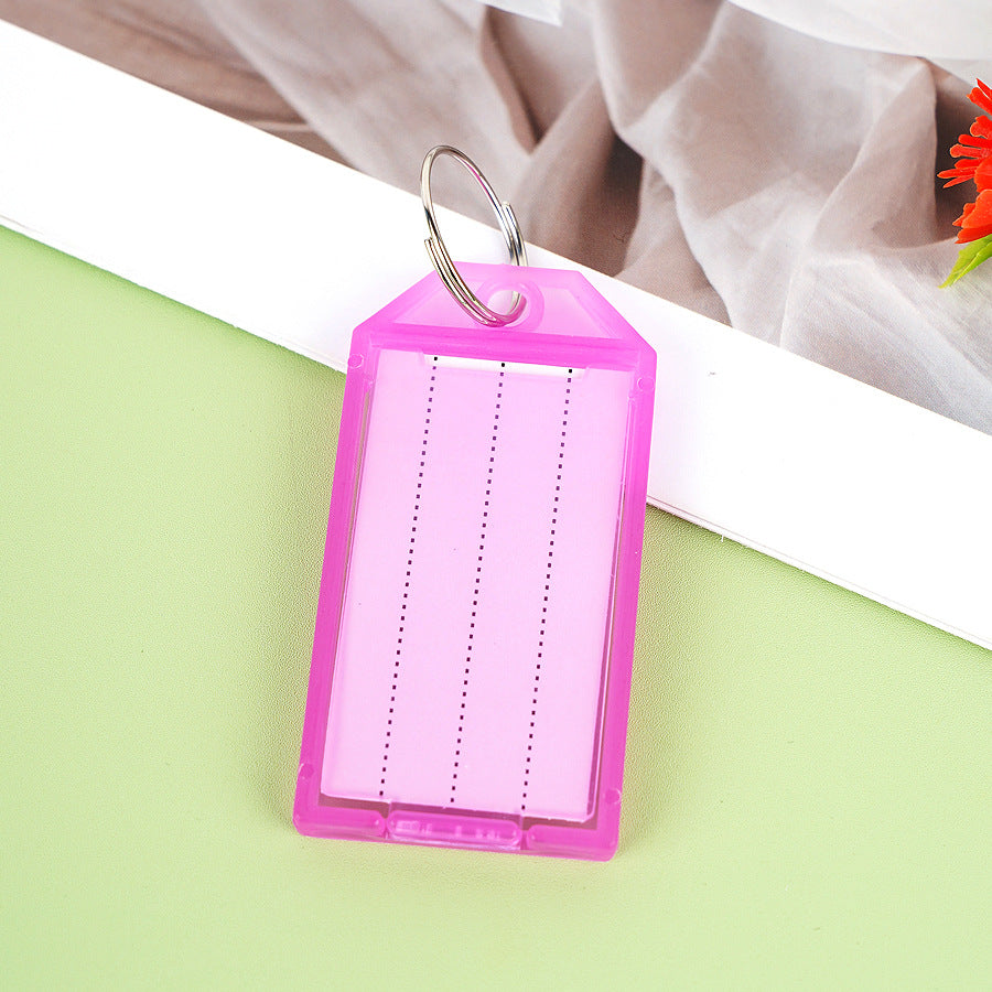 Unisex label tag with transparent sleeve and three writable fields Bowlift