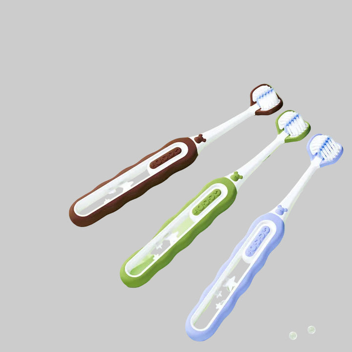 Three-Headed Fun Toothbrush Set Bowlift