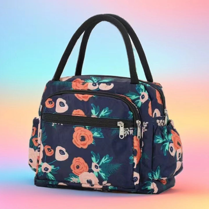 Cat Print Multi-Pocket Tote Bag Bowlift