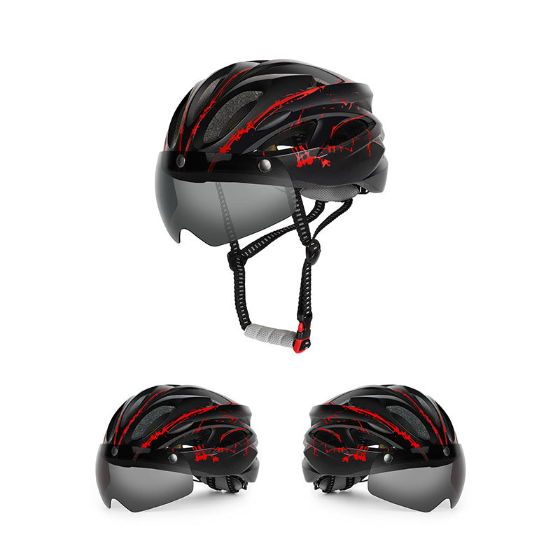 Aerodynamic Cycling Helmet with Integrated Visor Bowlift