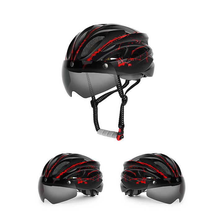 Aerodynamic Cycling Helmet with Integrated Visor Bowlift