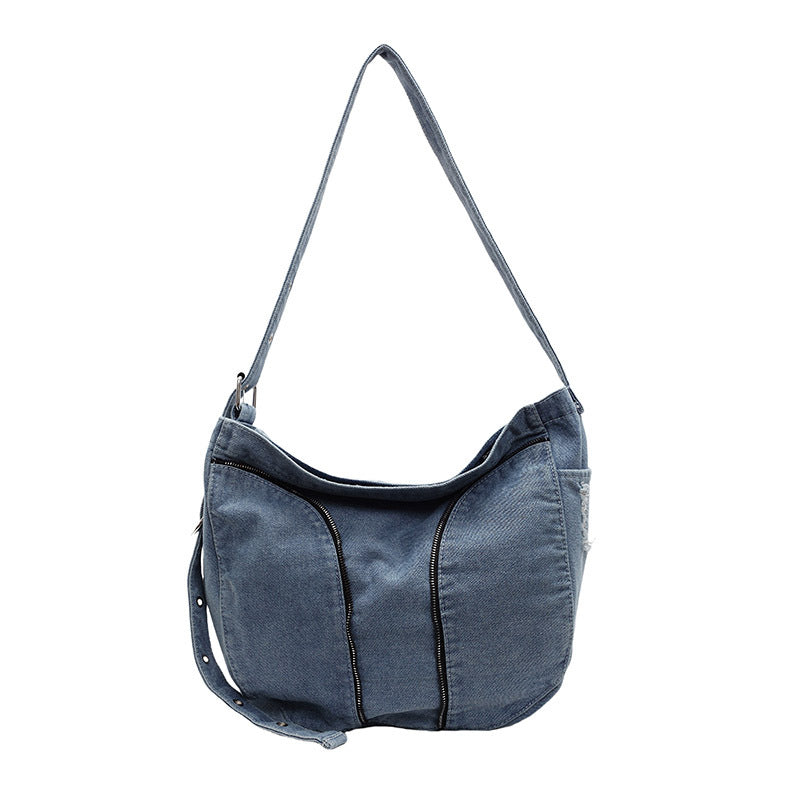 Fashionable Denim Shoulder Bag Bowlift