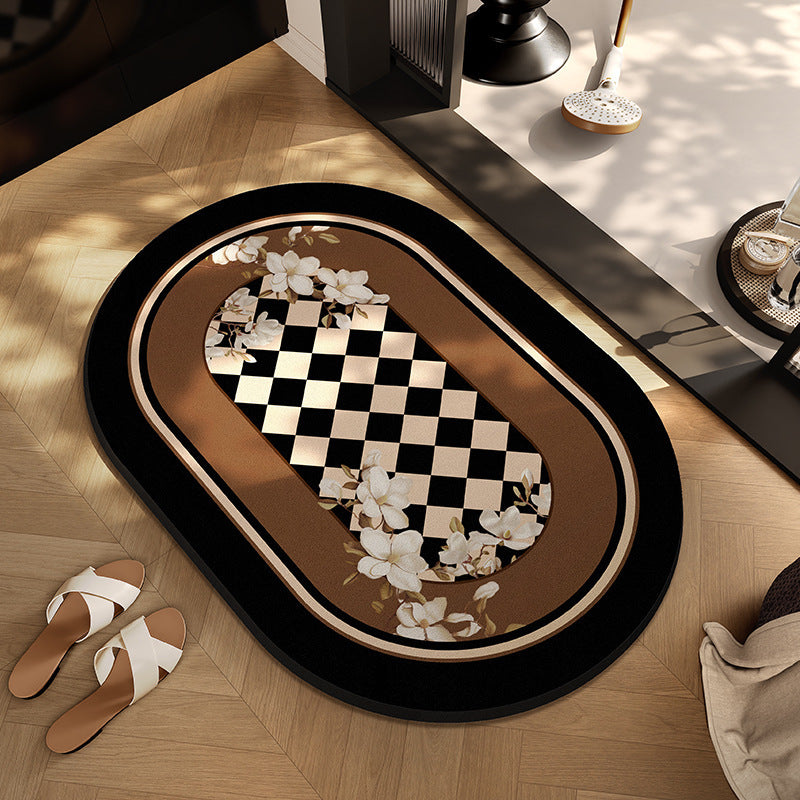 Checkerboard Patterned Entryway Mat Bowlift