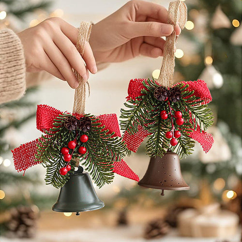 Festive Christmas bell with pine cone decoration Bowlift